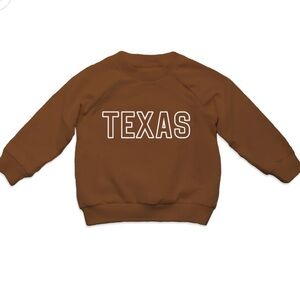 NWT Frankie Jean Texas Outline Kids Sweatshirt in Rust